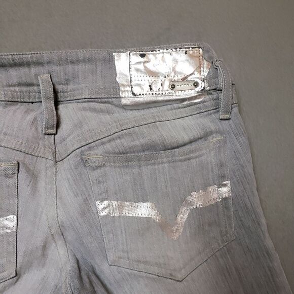 Diesel Industry -  Matic Jeans - Size 25 stretch metallic silver designs - Picture 2 of 16